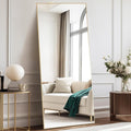 DUMOS 70.4'x25.6' Full Length Mirror with Stand, Floor Body Mirrors Shatter-proorf Nano Glass with Aluminum Frame, Free Standing or Hanging Leaning, Modern Simple for Home Decor, Gold