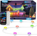 iYogaled 150ft Permanent Outdoor Christmas Lights for House, Smart RGB+IC+Warm to Cool White LED Eave Lights with App Control, IP65 Outside Light Compatible with Alexa, Google Assistant