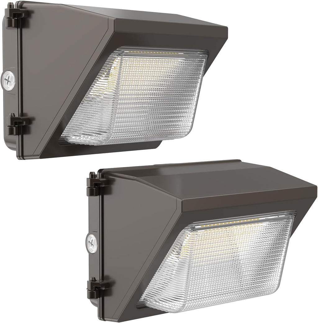 HYPERLITE LED Wall Pack Light 50W 2Packs with Dusk-to-Dawn Photocell,Glass Lens 6750LM LED Wall Packs Outdoor Lighting,Wall Pack Lights Outdoor Led for Yard Barn Parking Lots Warehouse UL Listed