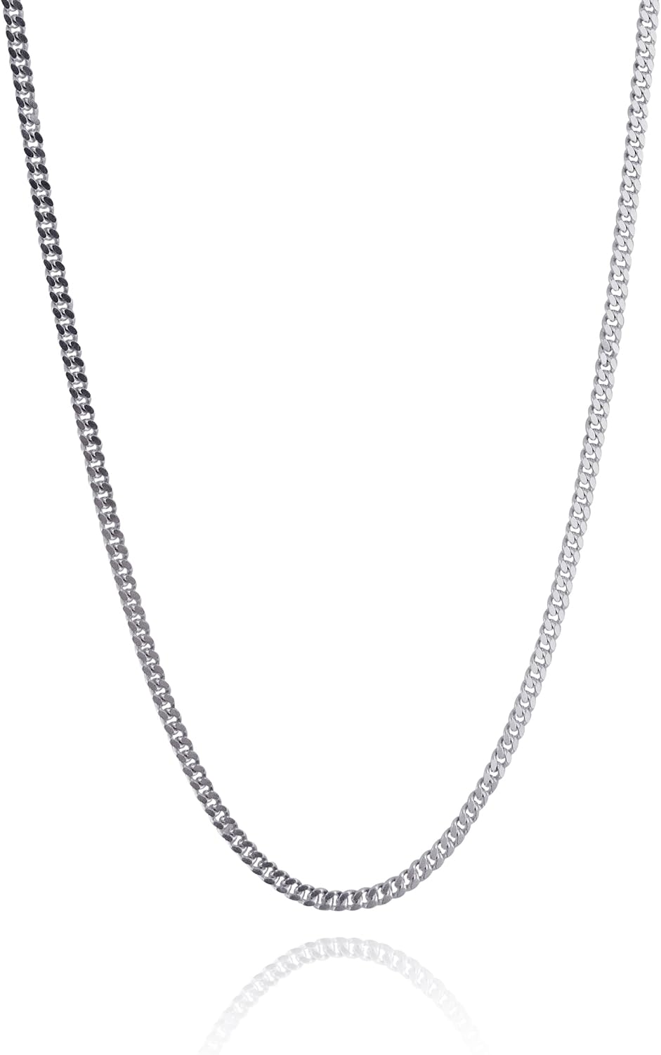 FashionJunkie4Life Extra Long Sterling Silver 2mm CURB Chain Link Necklace - 26', 28', 30', 32', 36', 38'