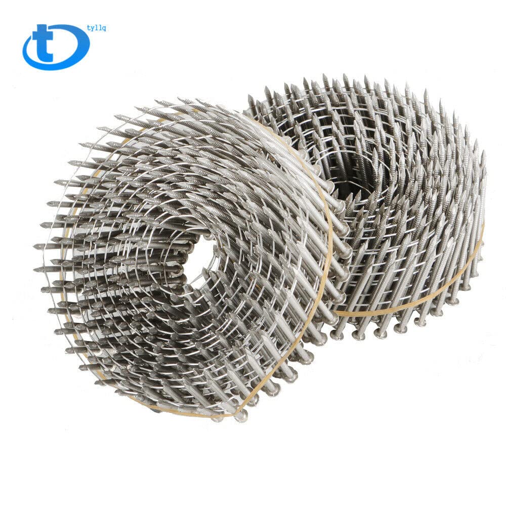 15 Degree Wire Coil 1-3/4' ×.09' Ring Shank Stainless Steel Siding Nails 3600Pcs