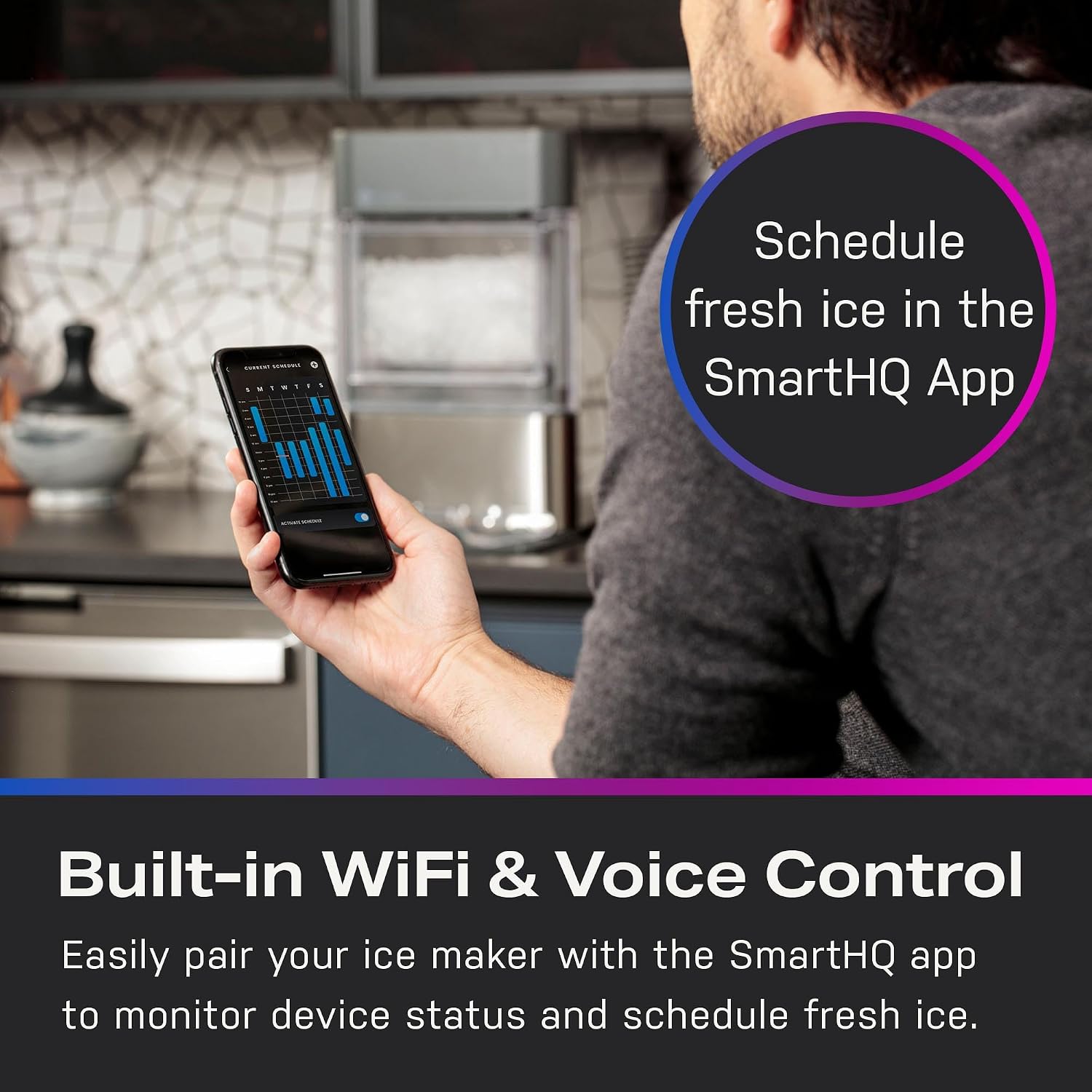 Profile Opal 2.0 | Countertop Nugget Ice Maker | Ice Machine with WiFi Connectivity | Smart Home Kitchen Essentials | Stainless Steel