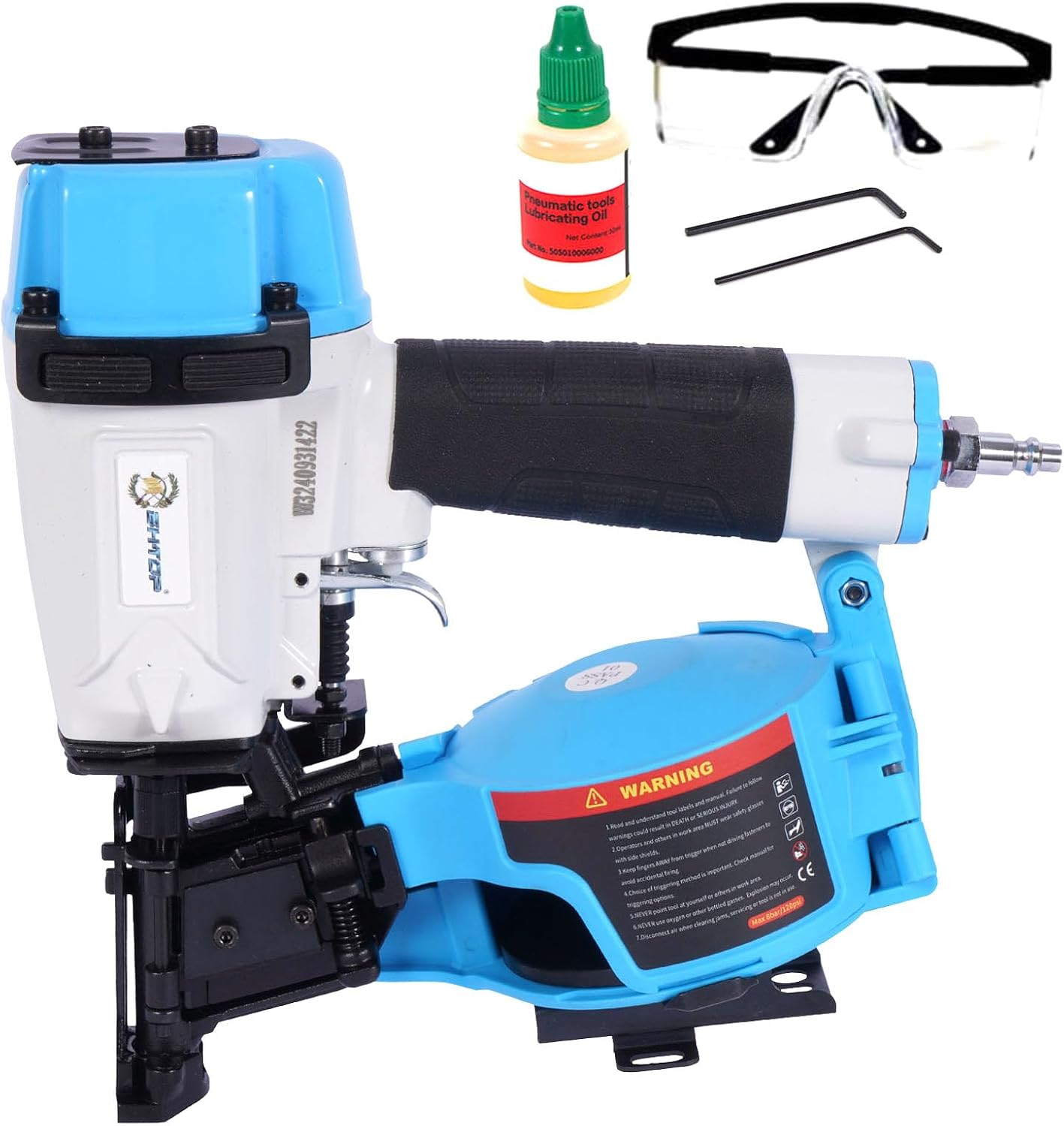 Guatemala Style CN45N Roofing Nailer, 15 Degree Roofing Nail Gun, 3/4-Inch to 1-3/4-Inch Coil Nails, 120-pcs Load Capacity Coil Nailer