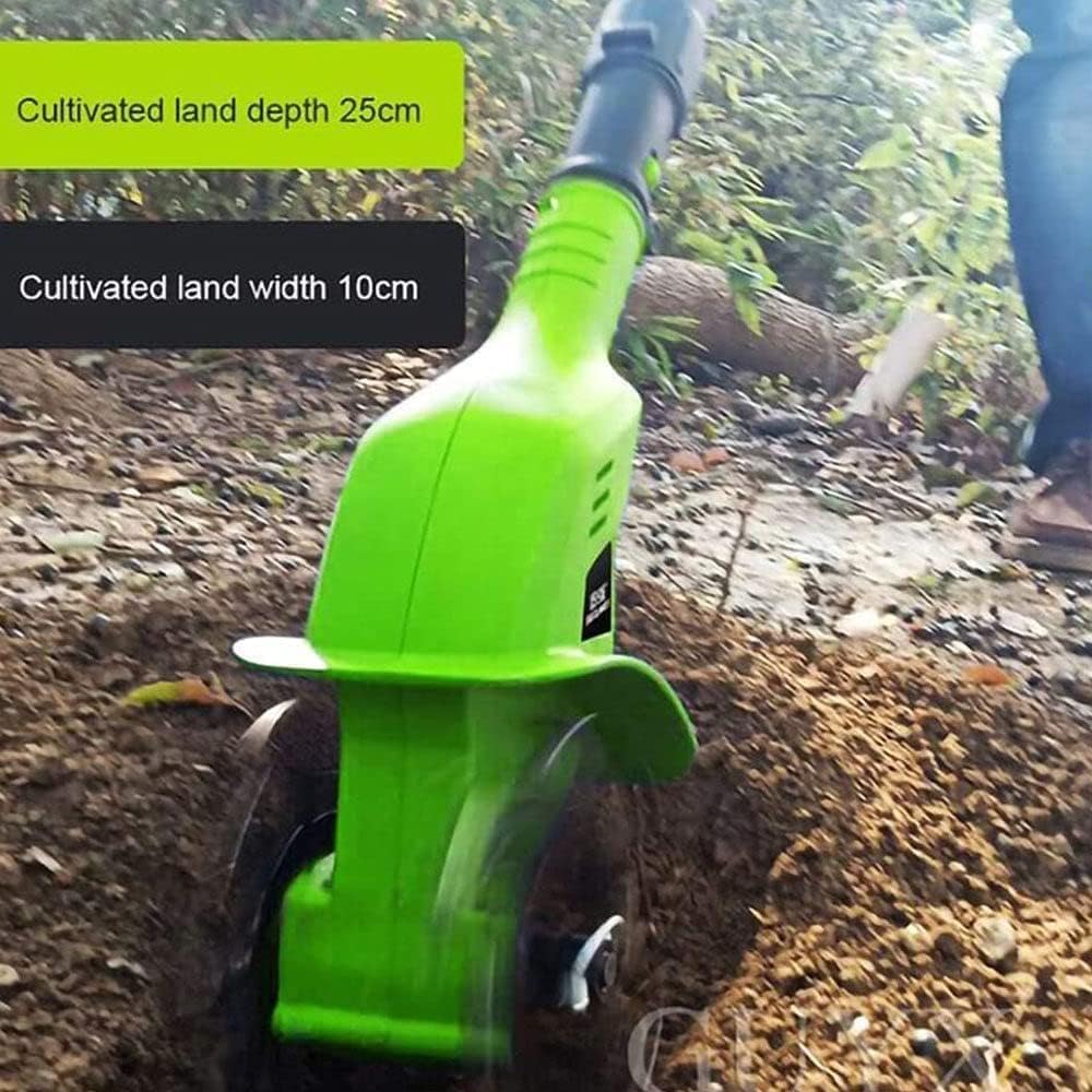 LXXW Electric Tiller Electric Garden Rotavator, Garden Tiller 20V Cordless, Power Weeder/Cultivator,Working Depth 25cm, Garden Tiller Cultivator Electric Cultivator