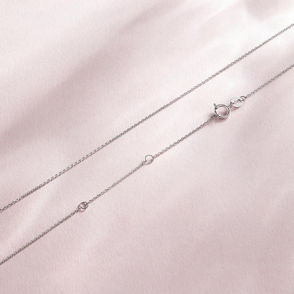 ZHOU LIU FU 18K Gold Chain Necklace Diamond Cut Cable Chain Link Necklace Real Yellow/Rose/White Gold Chains for Women with Spring-Ring Clasp Dainty Jewelry Present Size 15.7'+2'
