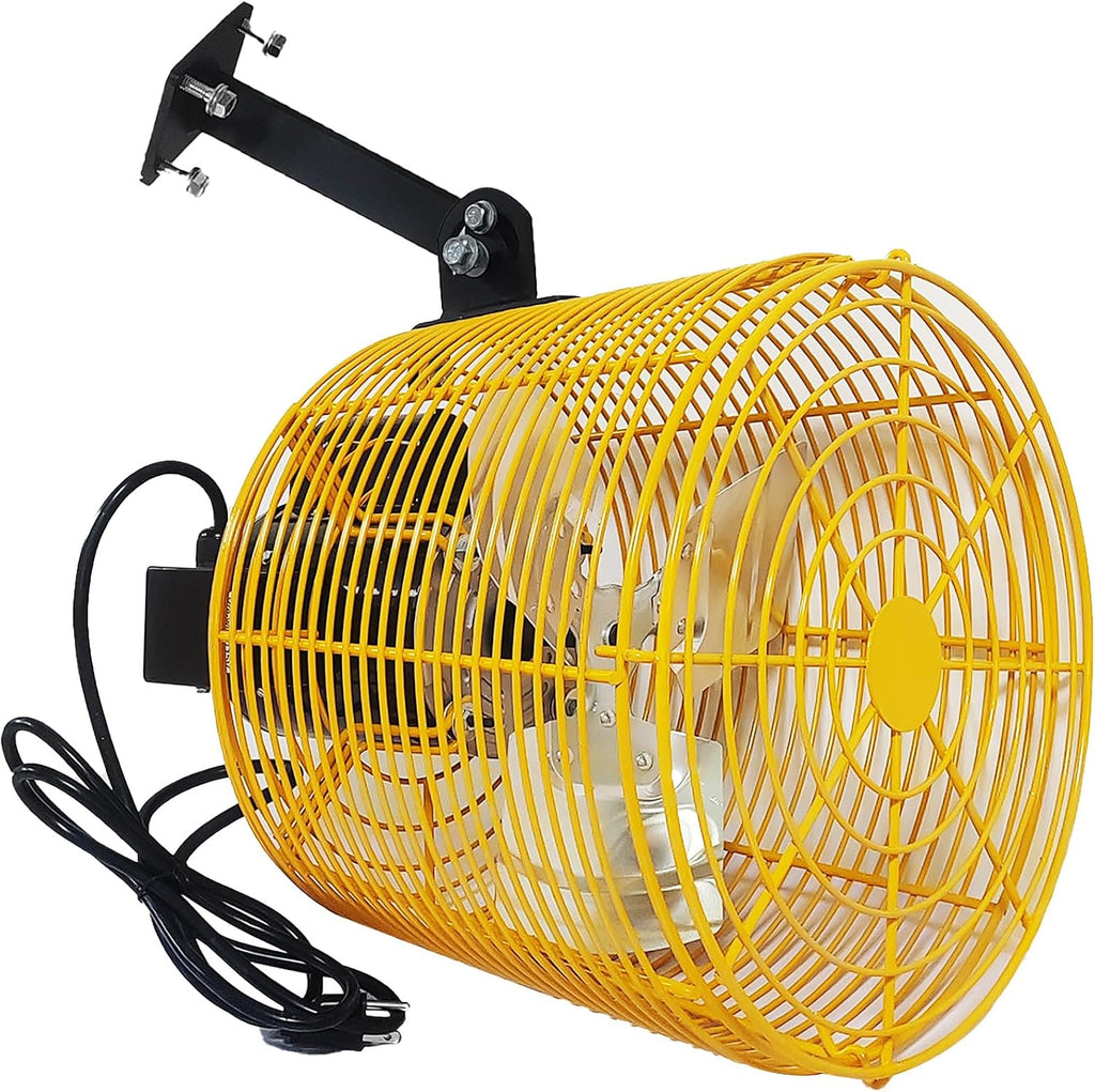 Greenhouse Circulation Fan Air Circulation Fan 1/10 HP 115V Ceiling Wall Mount Fan High Speed Circulation Fan for Greenhouse, Warehouse, Patio, Garage 1470CFM, ETL Listed