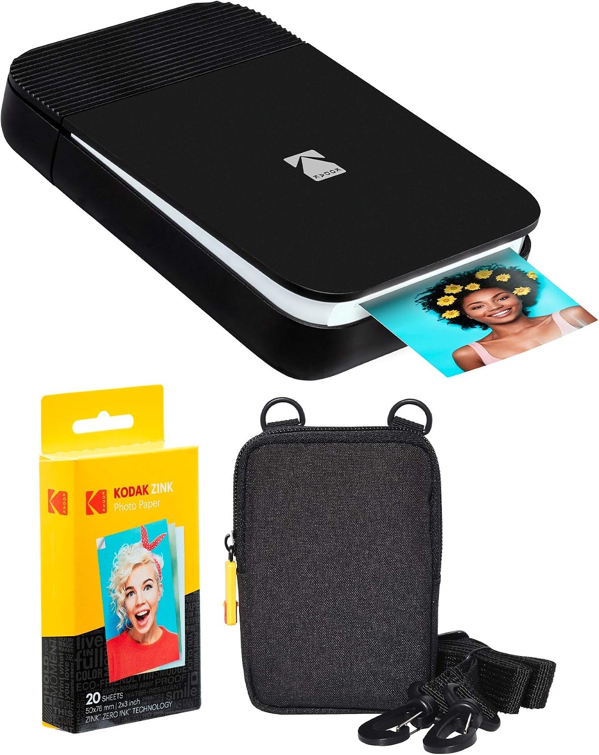 KODAK Smile Instant Digital Printer (Black/White) Soft Case Kit