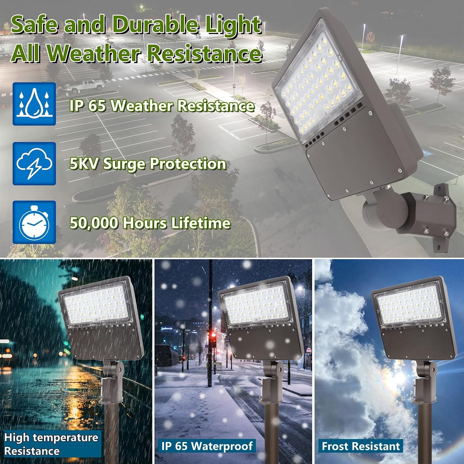 2PACK 150W LED Parking Lot Light with Dusk to Dawn Photocell, Slipfitter Mount and Wall Mount Commercial Outdoor Lighting, 100-277V 21000LM 5000K, ETL Commercial LED Security Flood Lights