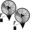 2 Pack 20' Wall Mount Fan, 7100CFM Heavy Duty Wall Fan with 3-Speed & Adjustable Tilt, High Velocity Industrial Oscillating Fans for Garage, Factory, Patio, Porch, Shop & Commercial Use - ETL Listed