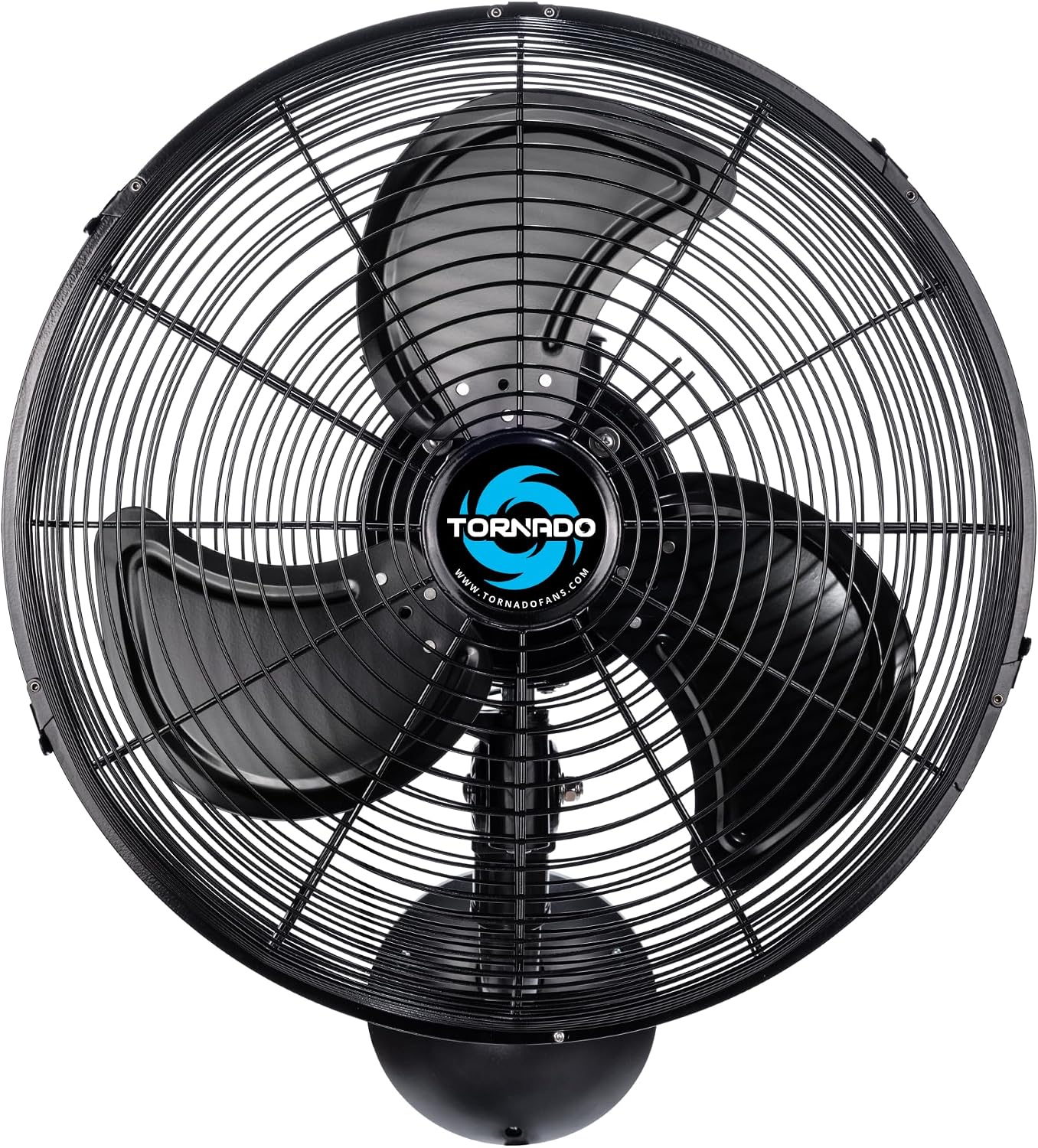Tornado 16-Inch Pro Series Waterproof Outdoor Oscillating Wall Mount Fan – Heavy-Duty High-Velocity Metal Fan for Industrial, Commercial, Residential, and Greenhouse Use – UL Safety Listed