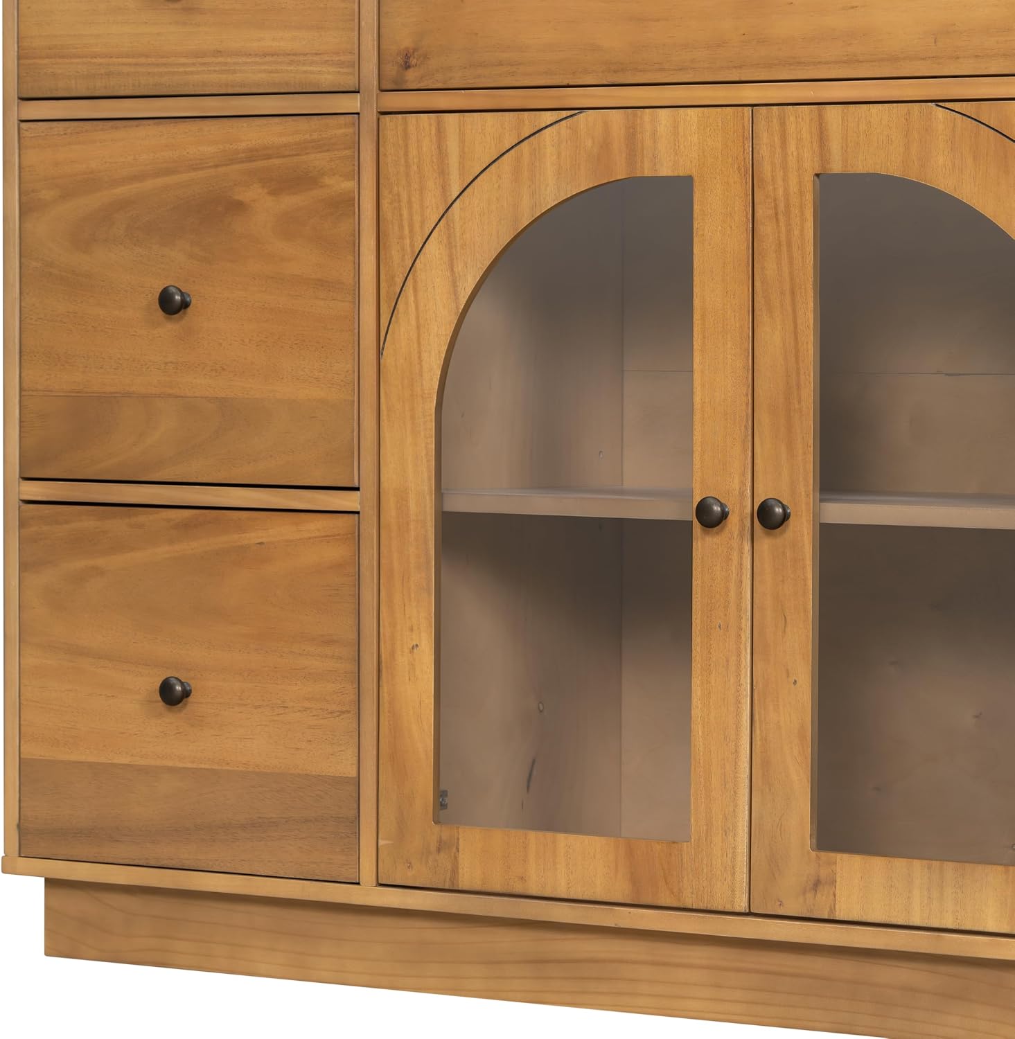 Christopher Knight Home Mia Modern Storage Cabinet with Doors and Drawers, Wooden Sideboard Cabinet with Adjustable Shelf, Freestanding Buffet Cabinet with Storage for Dining Room, Natural