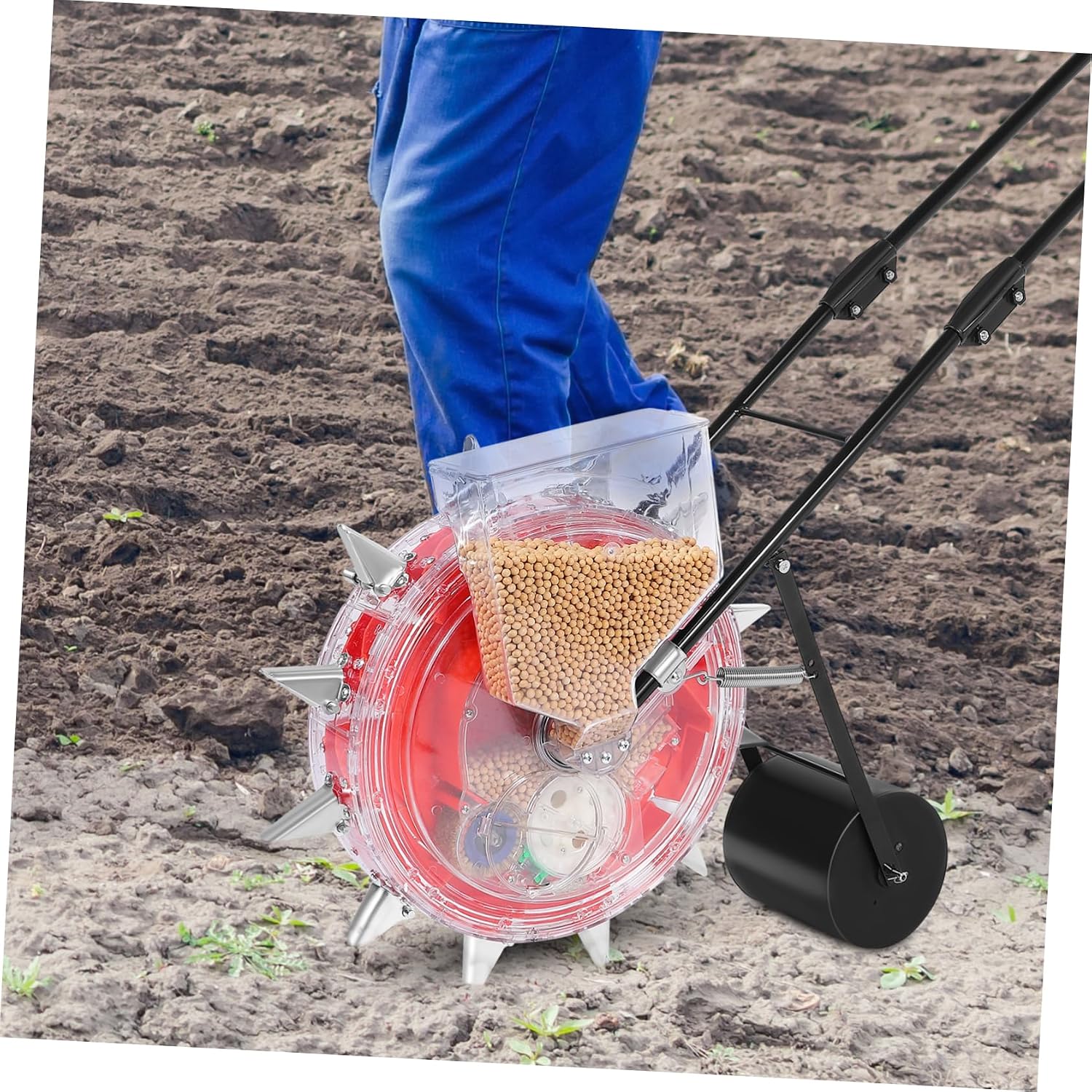 Hand-Push Planter Multi-Functional Precision Gardening Tool for Sowing and Fertilizing No Bending Design for Efficient Planting Agricultural Scenes