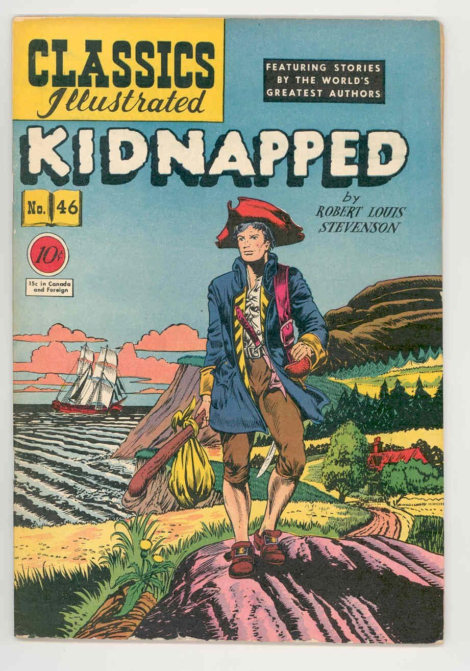 CLASSICS ILLUSTRATED #46 HRN 47 KIDNAPPED .1948. 1st ed-ROBERT WEBB ART FN+