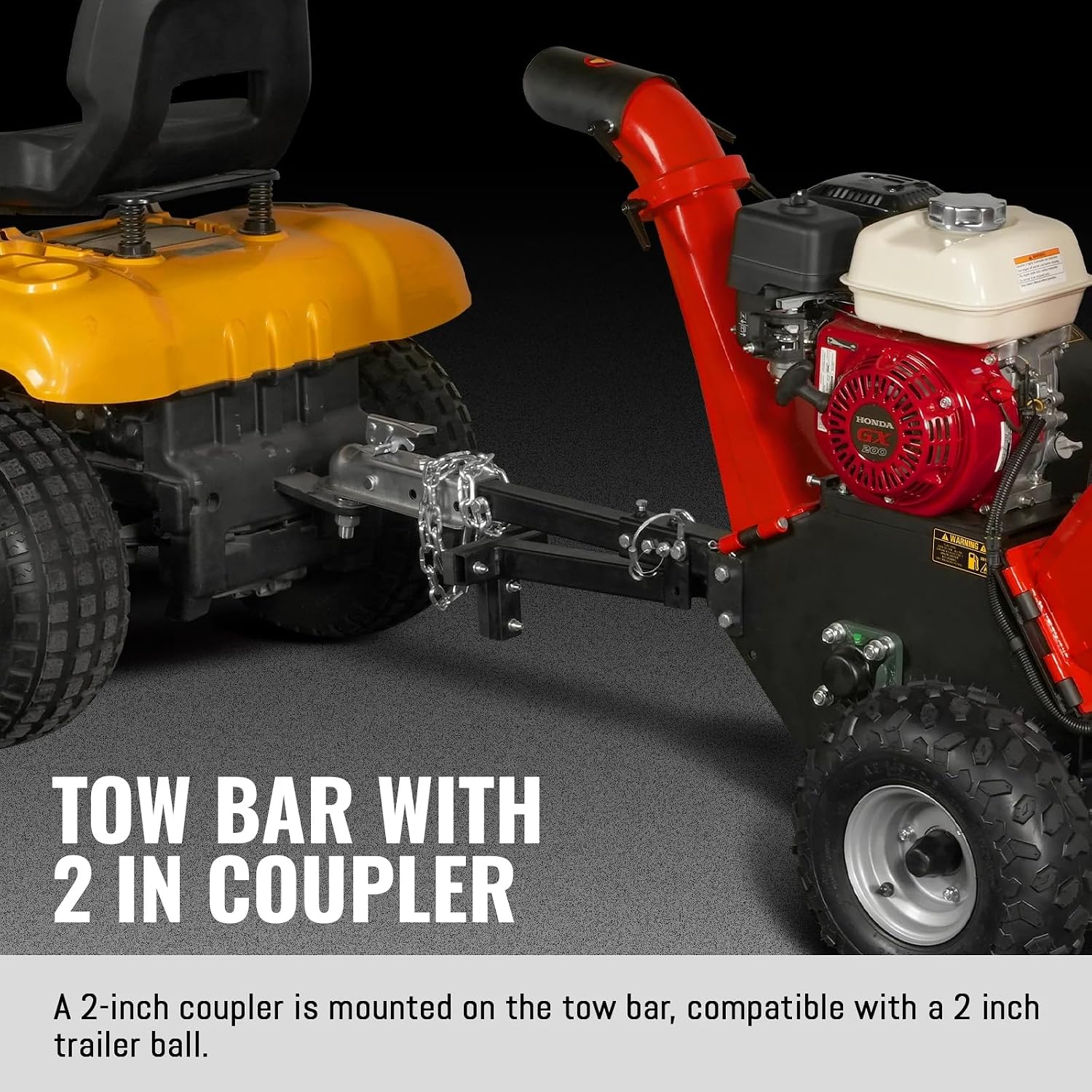 MechMaxx 4'' inch Honda 196cc 6.5HP Gasoline Engine Powered Towable Wood Chipper Shredder with Tow Bar, 4' Max Chipping Diameter Capacity, Emergency Stop Button, Model GS650