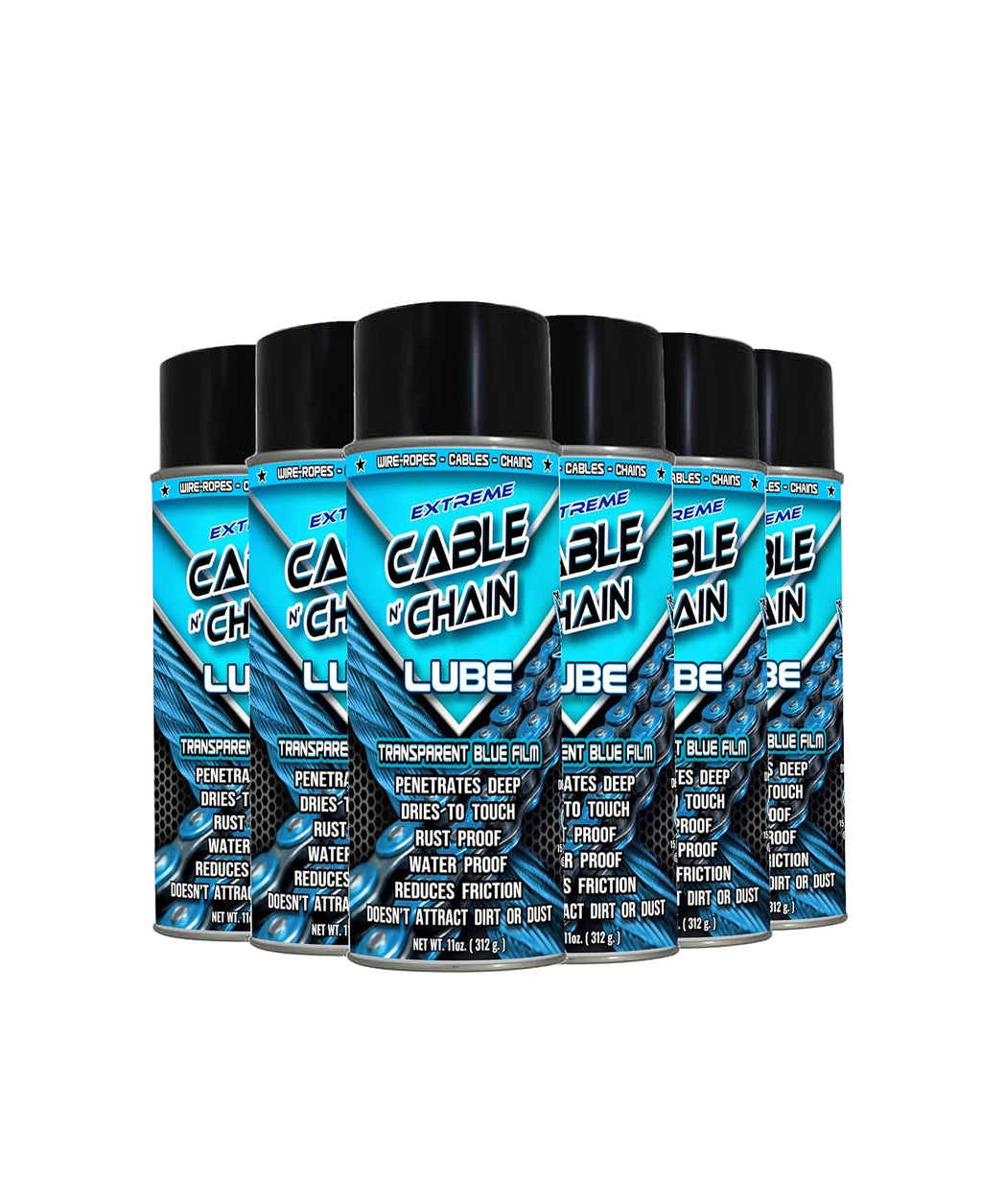 Extreme Cable & Chain Lubricant, CASE of 12 CANS - Long Lasting Wire-Rope, Cable and Chain Lube