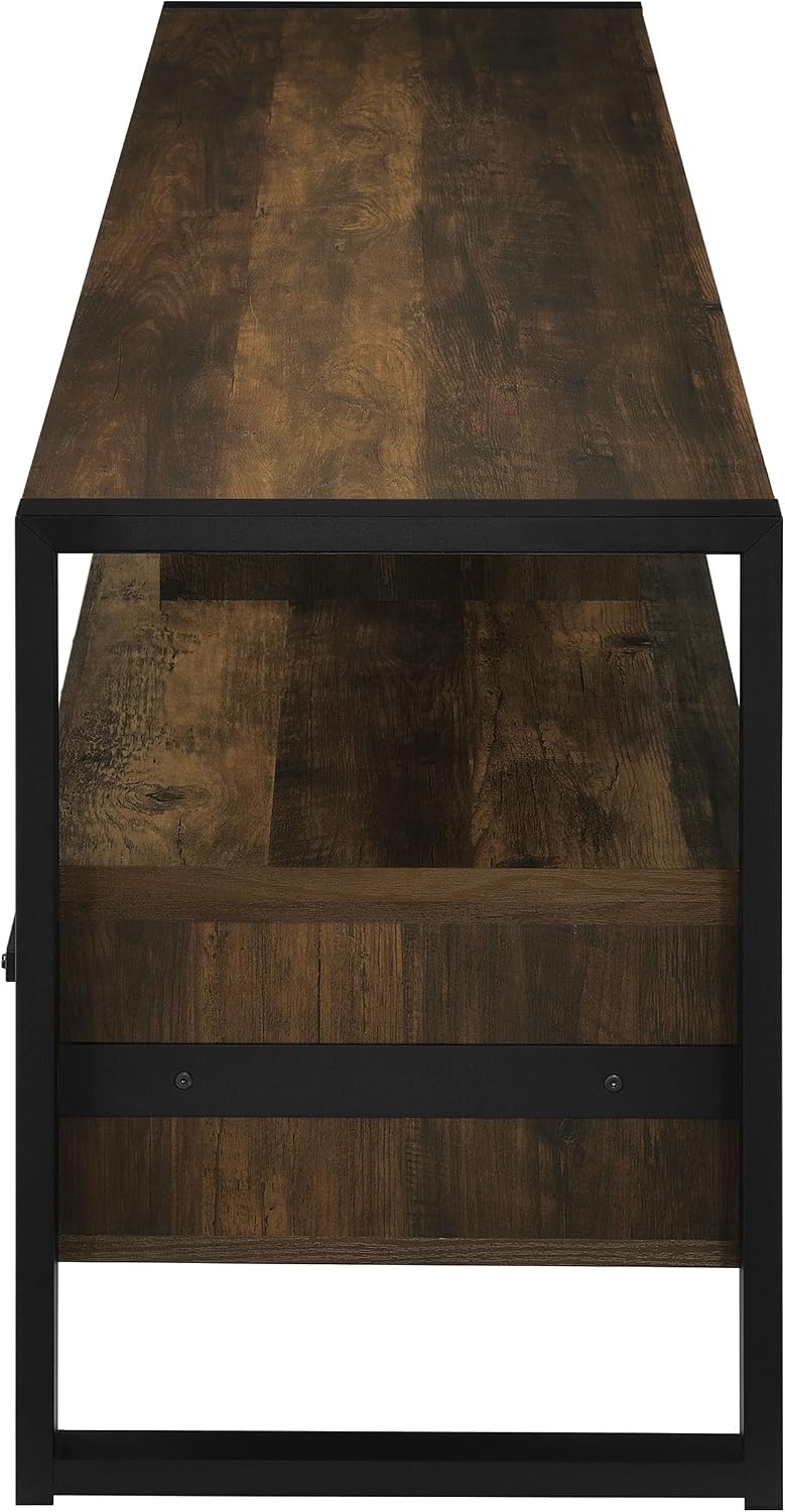 Coaster Home Furnishings - James - Engineered Wood - 60-Inch 3-Drawer TV Stand and Black Metal Finish - Living Room - Dark Pine - 704282