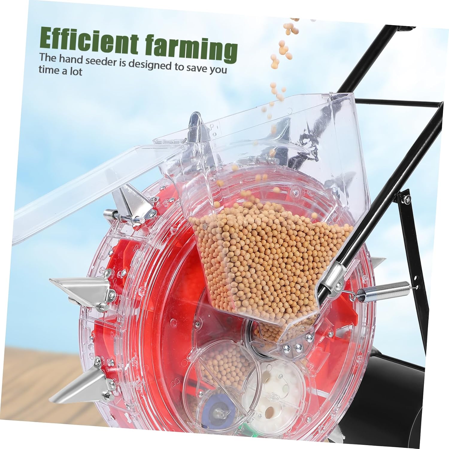 Hand-Push Planter Multi-Functional Precision Gardening Tool for Sowing and Fertilizing No Bending Design for Efficient Planting Agricultural Scenes