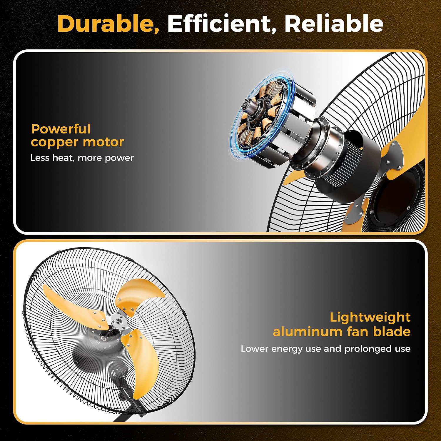 CAMMOO 20 Inch Wall Mount Fan Oscillating, 600D Oxford Cover & Wired Remote | Extended 3.3ft Wired Remote & 6.6ft Power Cord Wall Fan, 3-Speed High Velocity Wall Mounted Fan, for Garage, Workshop