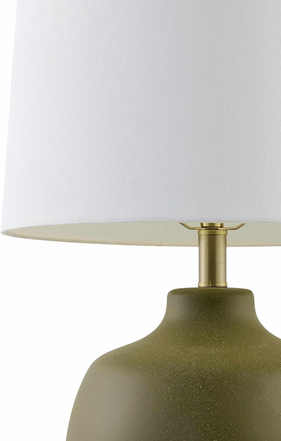 BoutiqueRugs Tribaldos Boho Bedside Table Lamp for Bedroom Nightstand - End Side Lighting for Living Room - Shade Linen - Green, Olive, White - 21' H