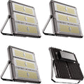 Upgrade 400W Outdoor Flood Lights AC100-277V LED Stadium Lights 60000Lm (1600W Eqv.) Flood Lights with 3 Modules, IP65 Waterproof Area Lighting with Adjustable U Bracket-4Pack