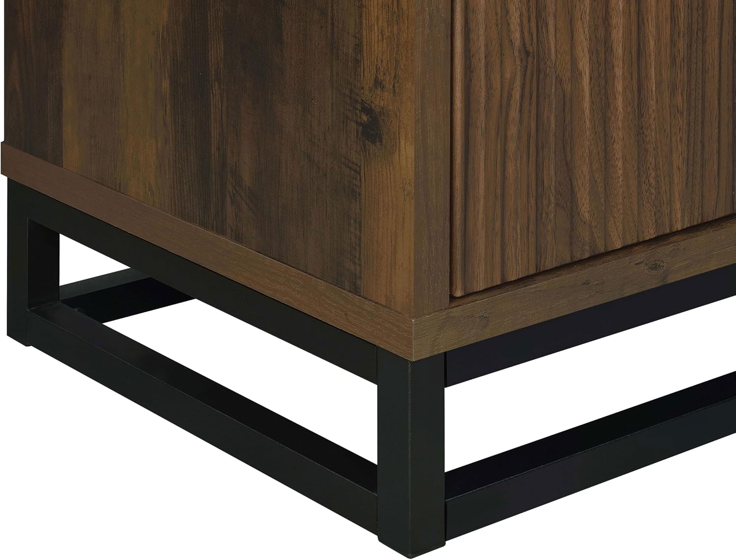 Coaster Home Furnishings - Ryatt - 4-Door Engineered Wood Accent Cabinet with Fluted Design, Two Shelves - Transitional Style - Living Room, Entryway & Home Kitchen - Dark Pine - 950393