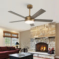 48 Inch Gold Ceiling Fan with Lights, Black & Gold Modern Ceiling Fan with Remote/APP for Bedroom Living Room, 3CCT, Reversible DC Motor, 6 Speeds, Timer, Quiet Indoor Ceiling Fan