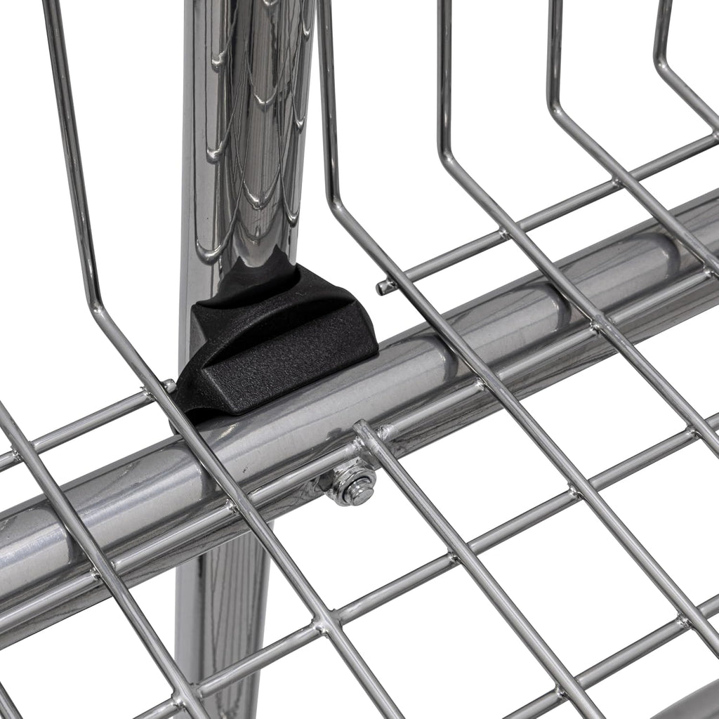 Household Essentials 6028-1 Rolling Laundry Cart with Hanging Bar - Chrome Finish, STORAGE, Metallic