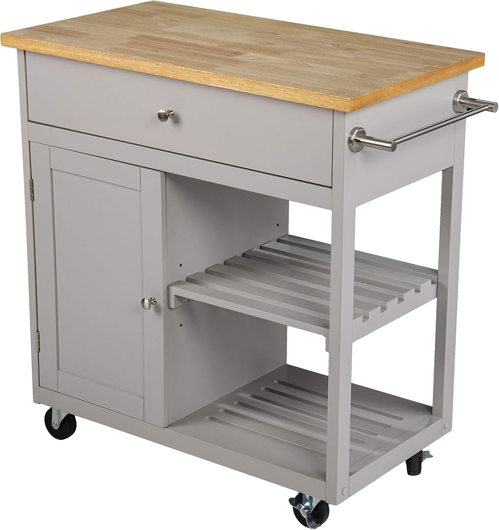 SEI Furniture - Rolling Kitchen Island with Storage - Transitional Design, Green Finish - Ideal for Kitchen, Dining Room (KA1125734)