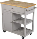 SEI Furniture - Rolling Kitchen Island with Storage - Transitional Design, Green Finish - Ideal for Kitchen, Dining Room (KA1125734)