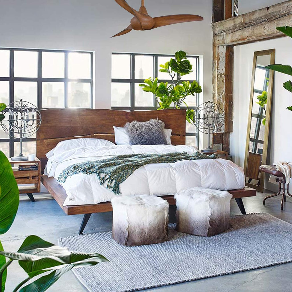 MINKA-AIRE F854-DK Wave 44' Ceiling Fan in Distressed Koa Finish with Remote and Additional 3.5' Downrod