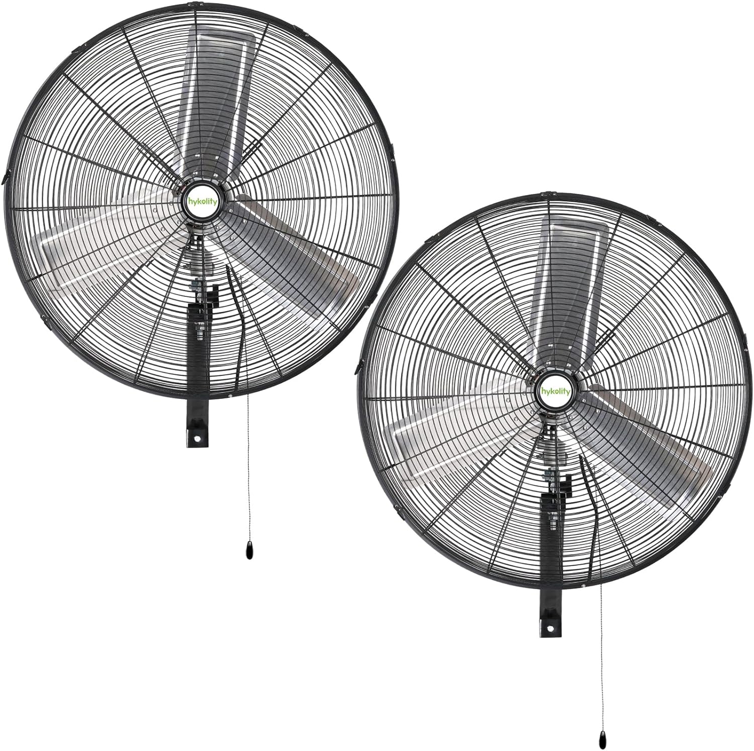 hykolity 30 inch High Velocity Industrial Wall Fan, 9500 CFM 3-Speed Wall Mount Oscillating Fan, Heavy Duty Shop fan for Garage, Warehouse, Workshops, Commercial and Factory, UL Listed, 2 Pack