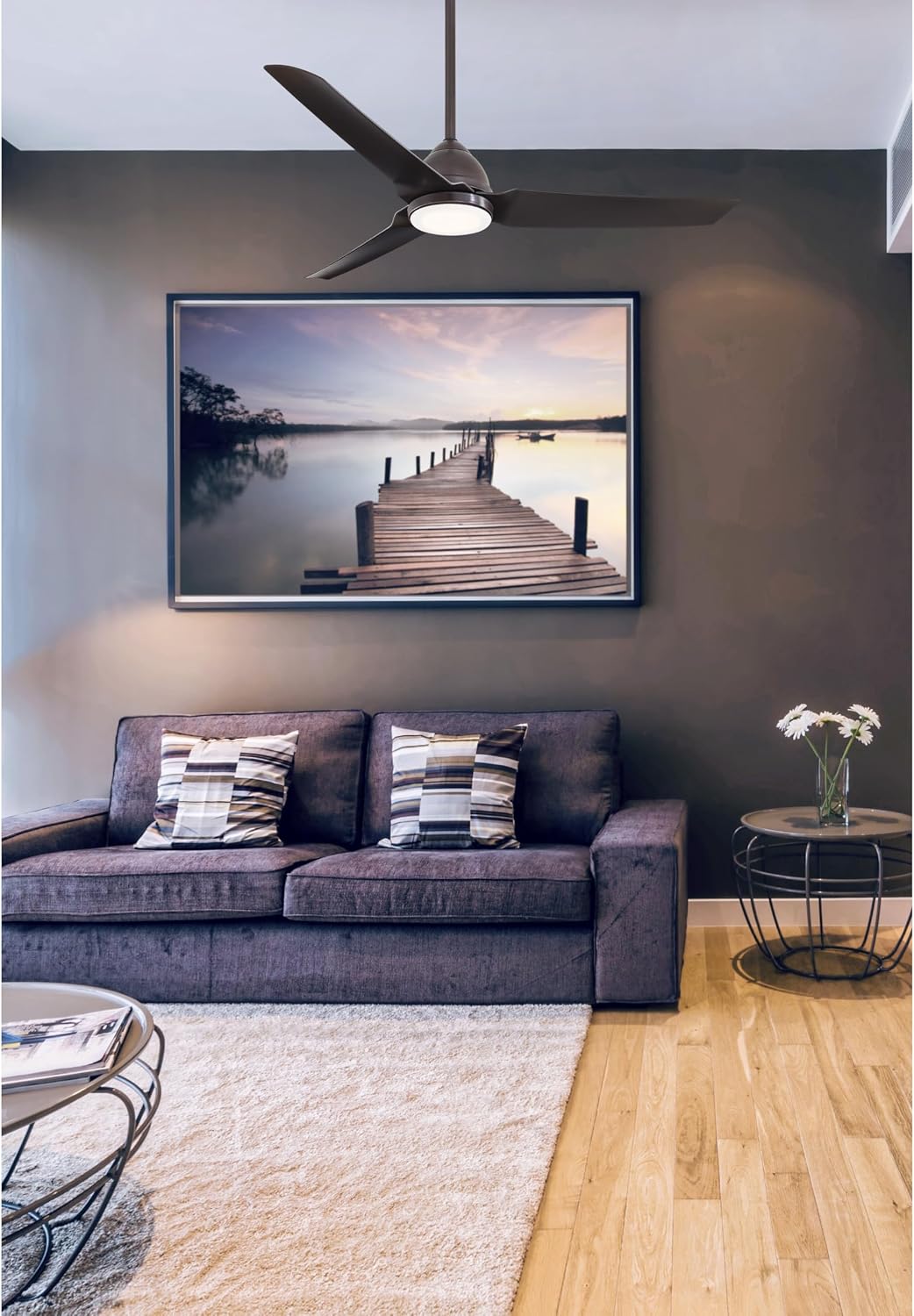 Minka-Aire F753L-KA, Java 54' LED Ceiling Fan, Kocoa Finish