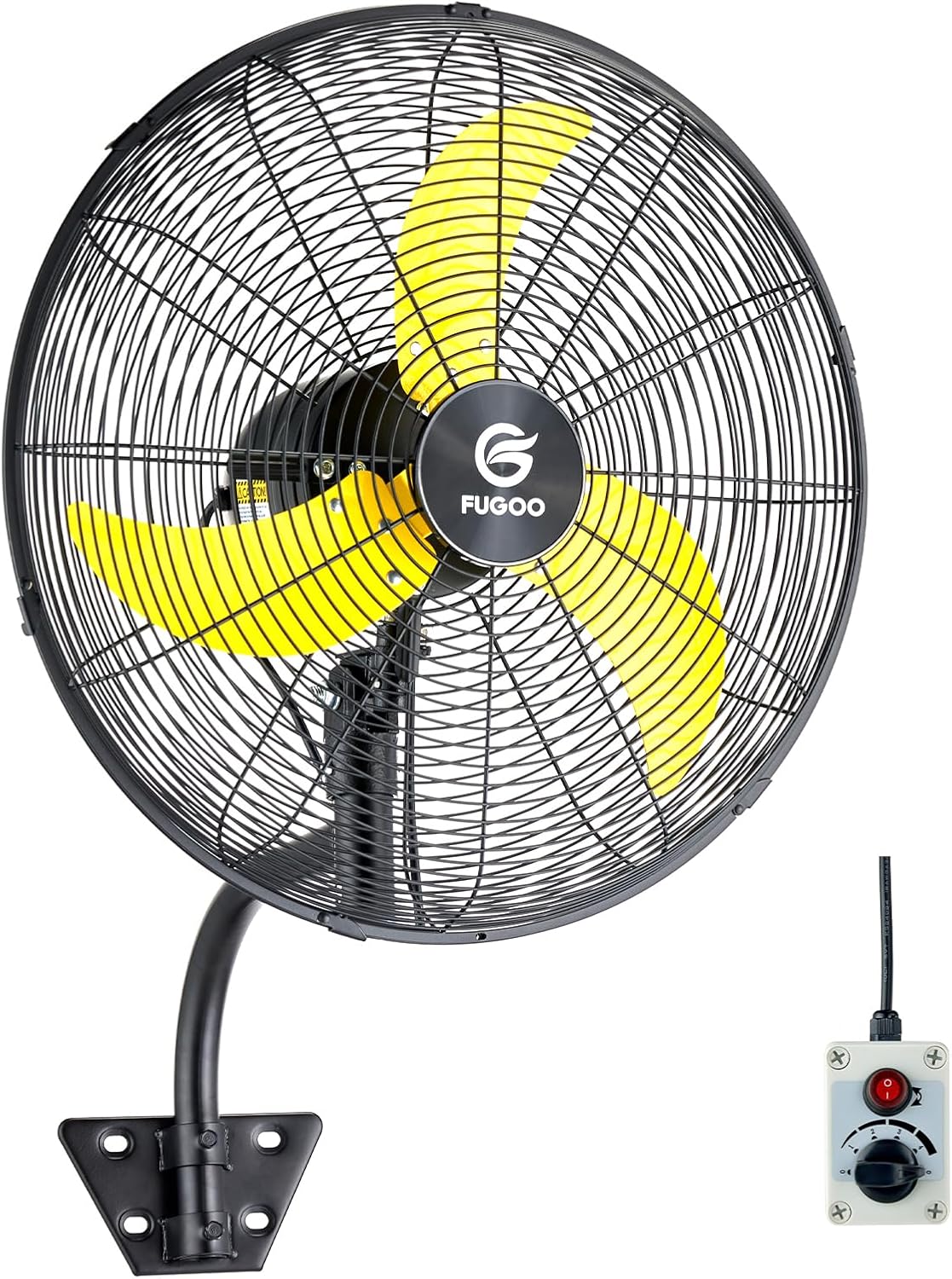 FUGOO 20'' Outdoor Quiet Oscillating Wall Fan With All Sealed Brushless DC Motor,4-Speed Waterproof Outdoor Fan, Heavy Duty Industrial Wall Mount Fans for House,Patios,Commercial,Garage,4000CFM
