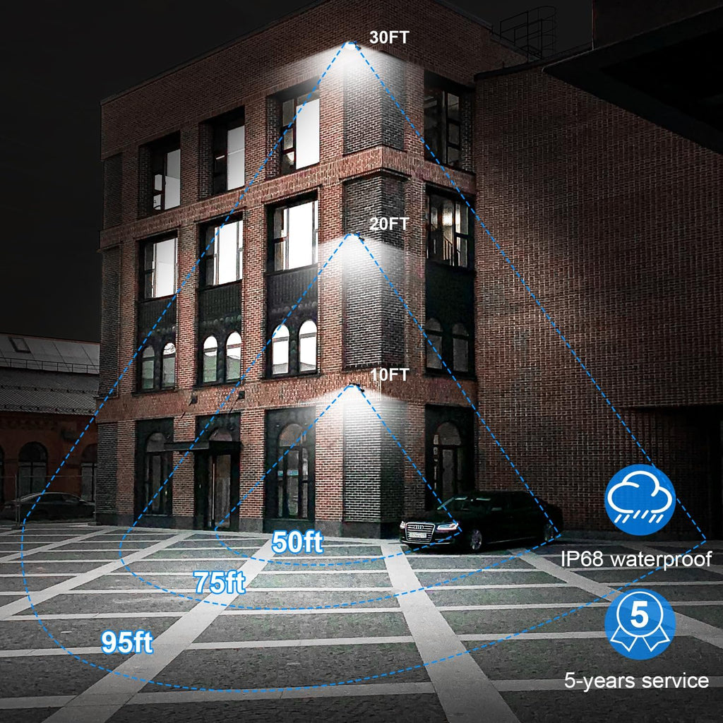 ledmo 120W LED Barn Light Dusk to Dawn Outdoor Lighting 18000lm 5000K LED Security Lights Adjustable Angle IP65 Waterproof Flood Lights Outdoor for Yard Warehouse（3 Pack