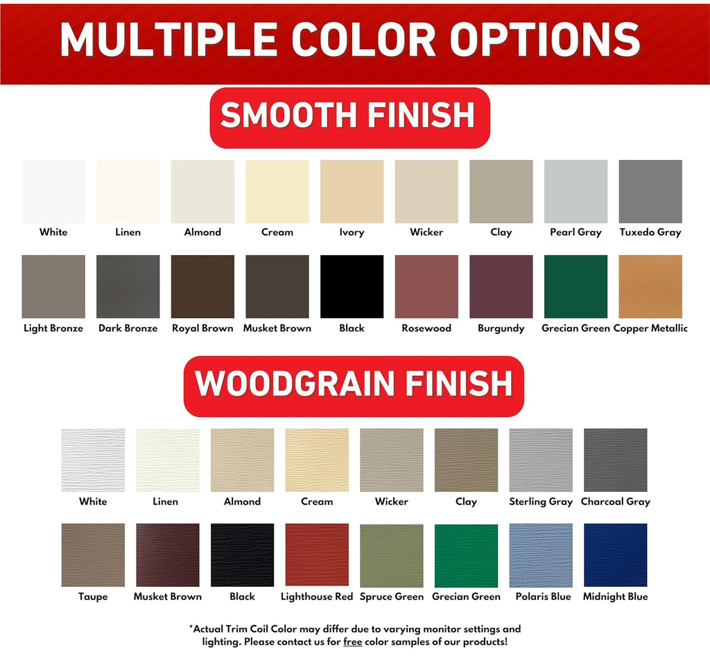 Eagle 1 Aluminum/Vinyl Siding Coil (Multiple Sizes) Each Roll Includes Free 1.25' Matching Stainless Steel Trim Nails - Fascia Cover- Aluminum Flashing Roll (12' x 50 FT, Burgundy)