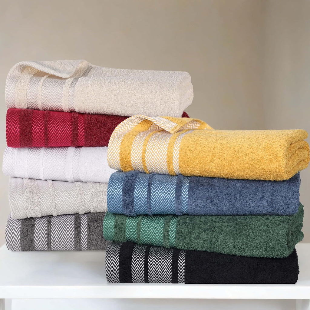 Superior Cotton 9 Piece Towel Set, Plush Soft Absorbent Towels, Bathroom Essentials, Shower, Luxury, Quick Dry, Includes 3 Bath, 3 Hand, 3 Washcloth/Face Towels, Hays Collection, Navy Blue