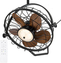 NORFOLK Waterproof Ceiling Fans with Lights, Garage Ceiling Fan with Plug In Cord, 20'' Remote Control with Dimmable LED for Workshop, Gazebo, Patios, Pergola