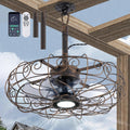 Outdoor Ceiling Fan for Gazebo 20',IP65 Waterproof Plug in Ceiling Fans with Lights and Remote/APP,3CCT 6-Speed Hanging Fan for Patios Porch Pergola(Bronze)