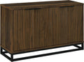 Coaster Home Furnishings - Ryatt - 4-Door Engineered Wood Accent Cabinet with Fluted Design, Two Shelves - Transitional Style - Living Room, Entryway & Home Kitchen - Dark Pine - 950393