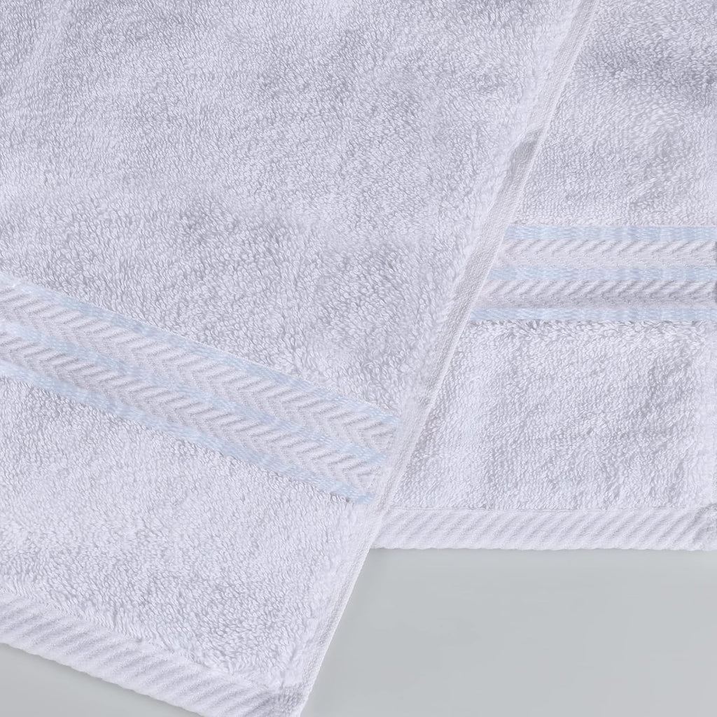 Superior Hotel Turkish Cotton 2 Piece Bath Sheet Set, Extra Large Oversized Ultra Plush Heavyweight Spa Essentials, Thick Absorbent and Soft, Dobby Border, Includes 2 Bath Sheets, White