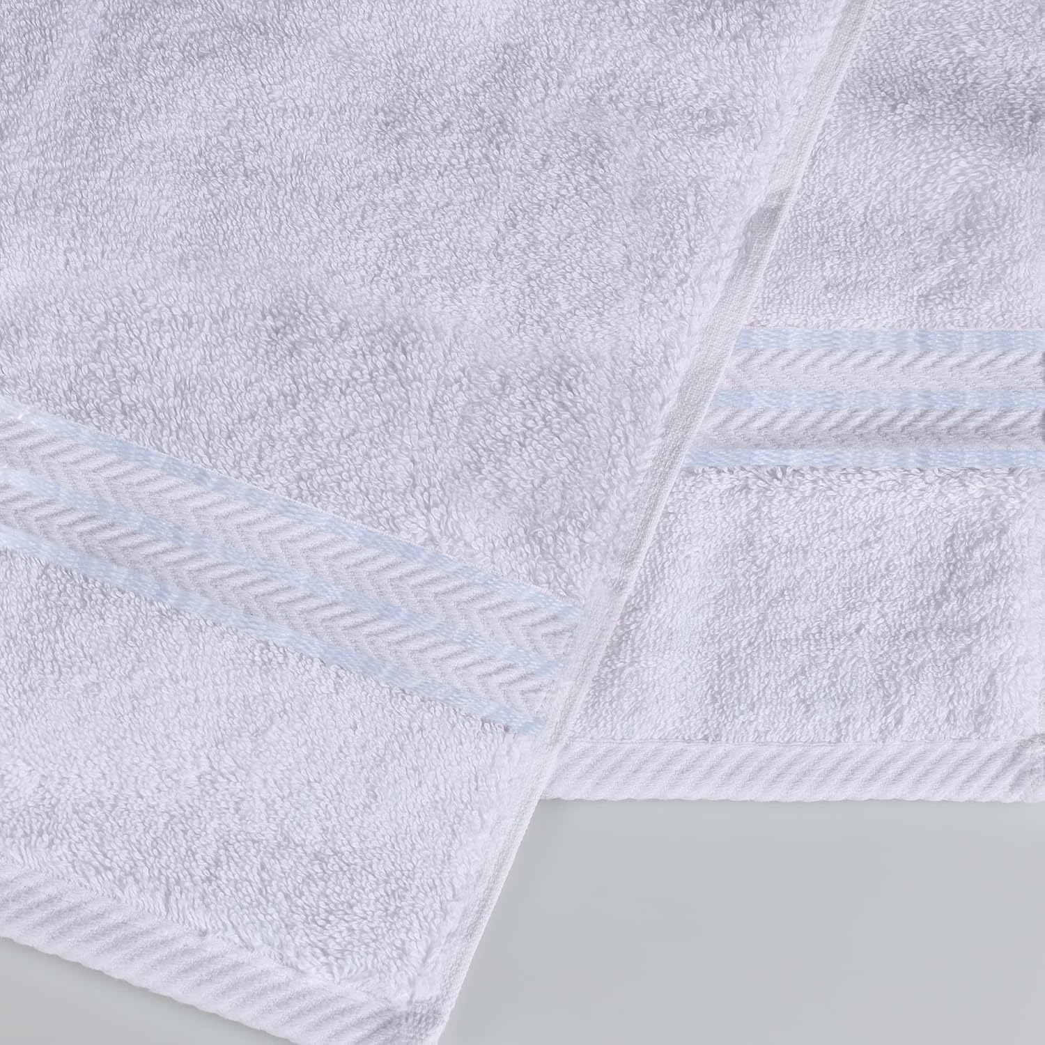 Superior Hotel Turkish Cotton 2 Piece Bath Sheet Set, Extra Large Oversized Ultra Plush Heavyweight Spa Essentials, Thick Absorbent and Soft, Dobby Border, Includes 2 Bath Sheets, White