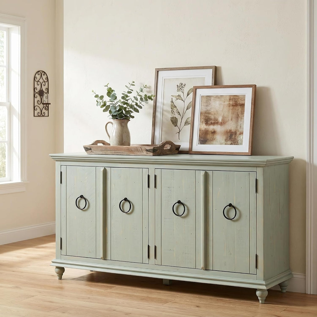 Martin Svensson Home Garden District Antique Sage Green Solid Wood 65' TV Stand