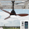 42' Outdoor Ceiling Fan with Light and Remote Control,Quiet DC Motor,3CCT 6-Speed,Plug-in Cord Hook Installation,IP65 Waterproof Gazebo Ceiling Fan with Light for Patios, Pergola, Canopy