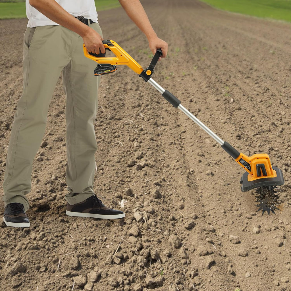 20V Cordless Tiller Cultivator, Electric Garden Micro Tilling Machine, 270RPM Cordless Electric Garden Tiller Cultivator for Lawn/Gardening/Soil Cultivation