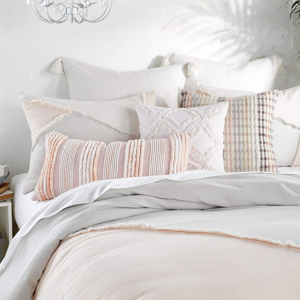 Peri Home 100% Cotton 3-Piece Comforter and Sham Set (Multi Colorblock Fringe, King)