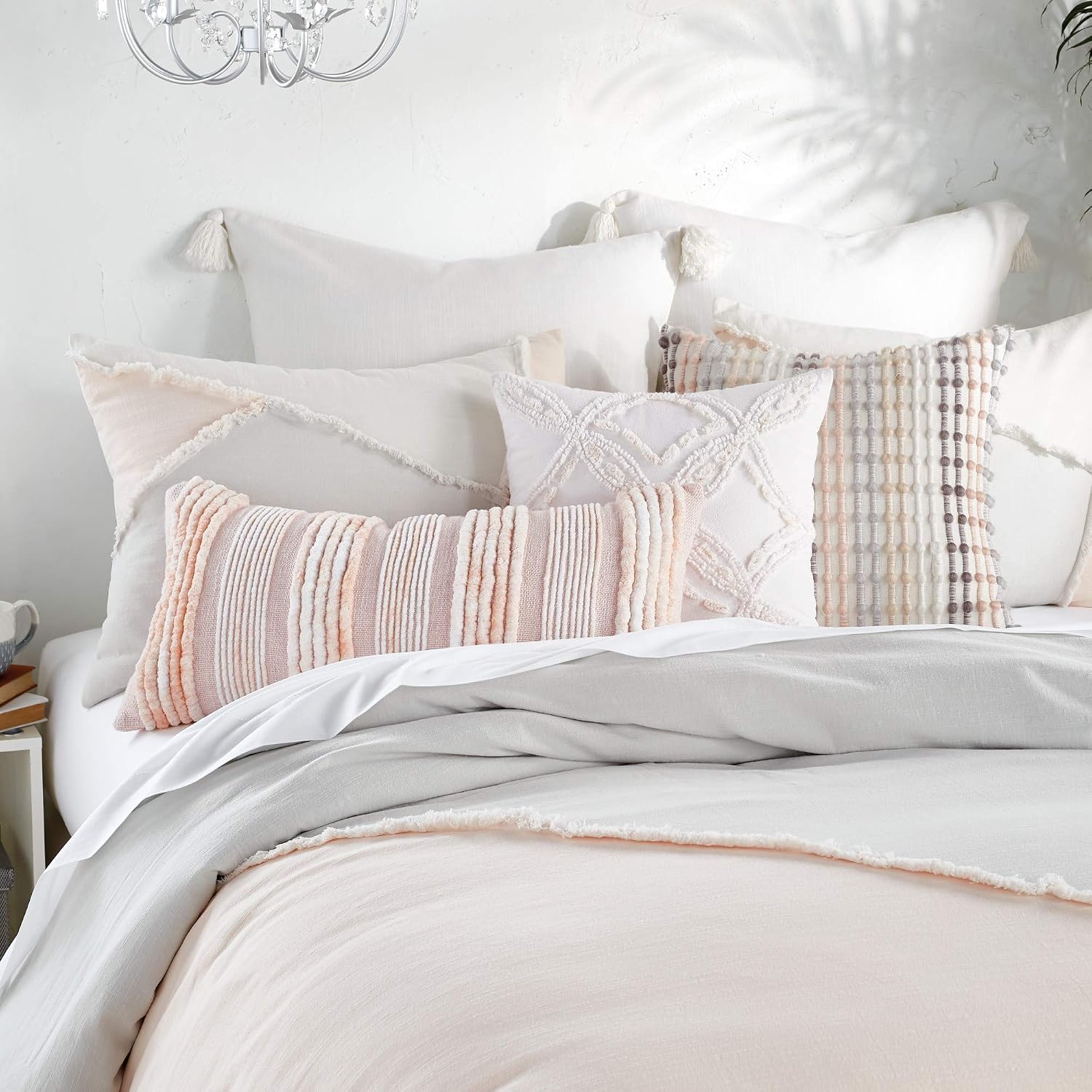 Peri Home 100% Cotton 3-Piece Comforter and Sham Set (Multi Colorblock Fringe, King)