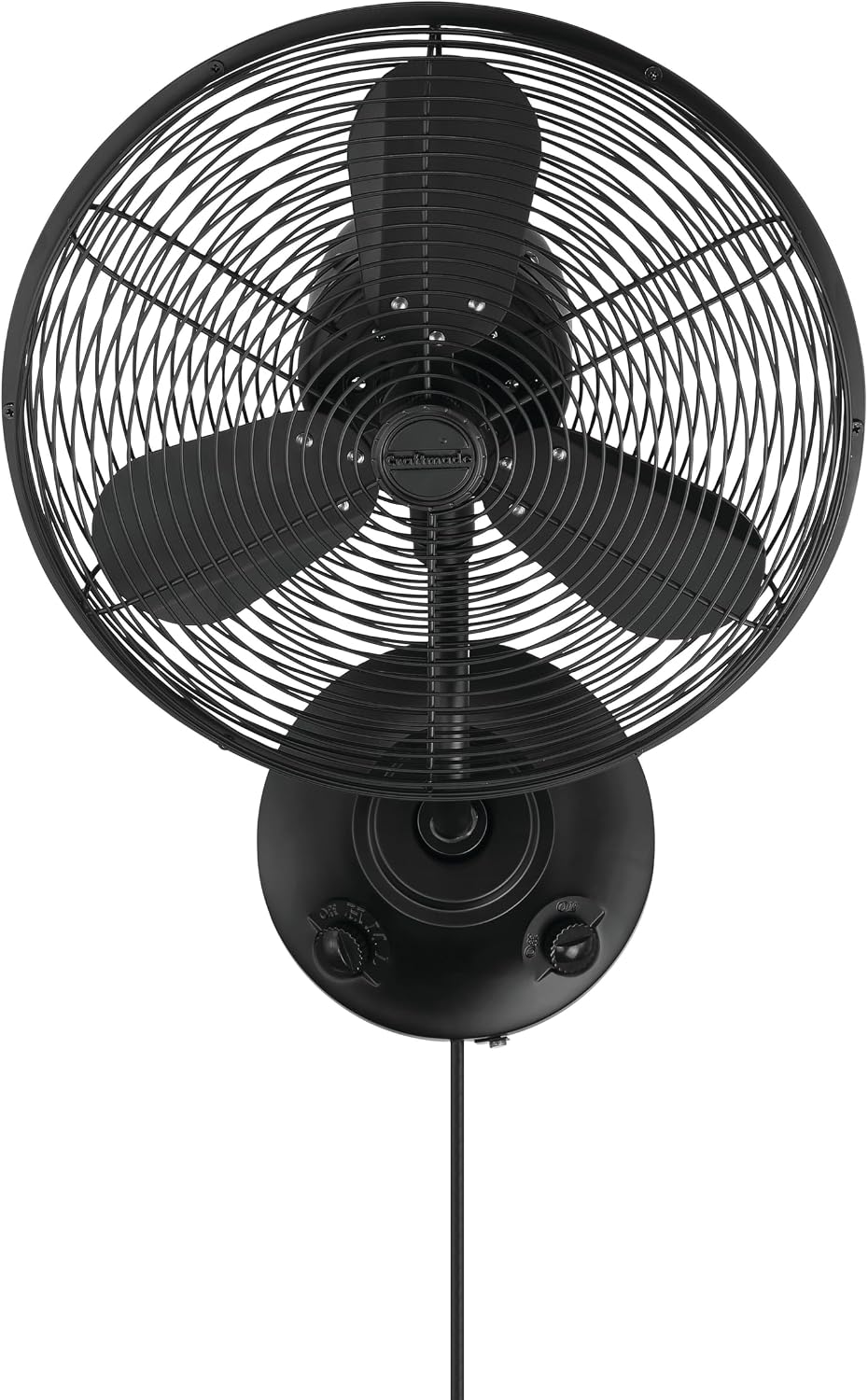 Craftmade Bellows I Indoor/Outdoor 14' Flat Black Finish Oscillation Wall Fan (Plug-in)