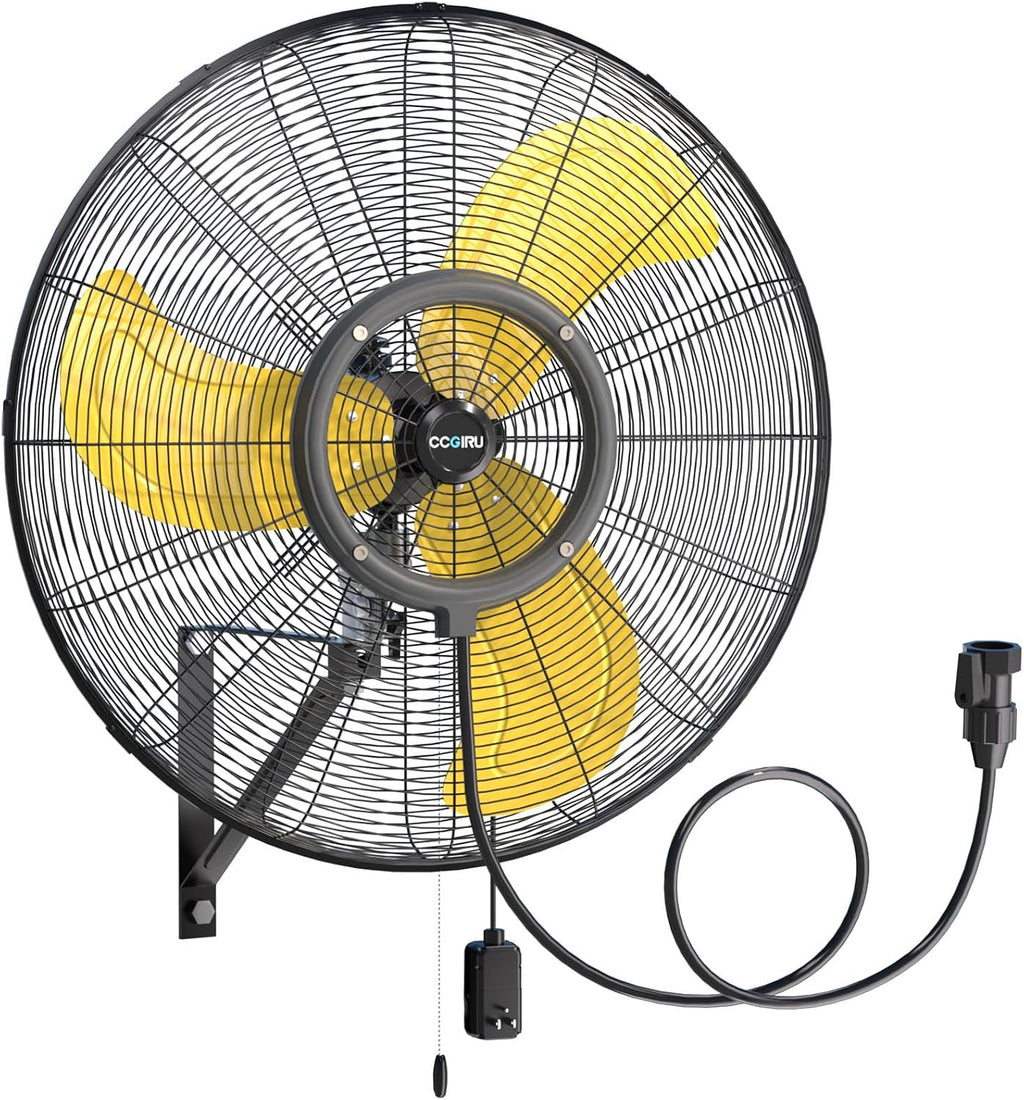CCGIRU 9600 CFM 30' Outdoor Wall Mount Fans, High Velocity 3-Speed Waterproof Professional Oscillating Wall Fan, Heavy Duty Industrial Fan for Commercial, Garage, Warehouse, UL Listed