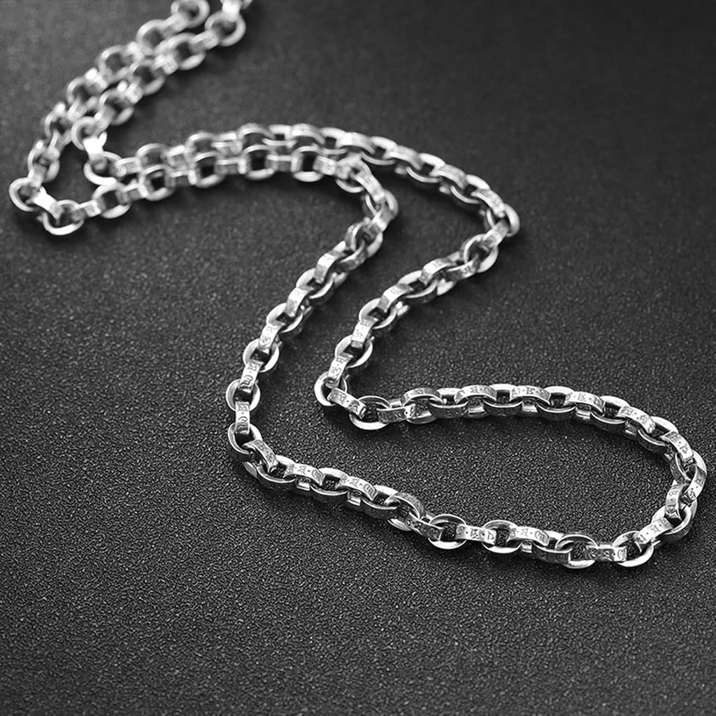 KnBoB Men 925 Sterling Silver Necklace, Mens Chain Necklaces Hip Hop 5 MM Width Cable Chain Necklace 20-30 Inch