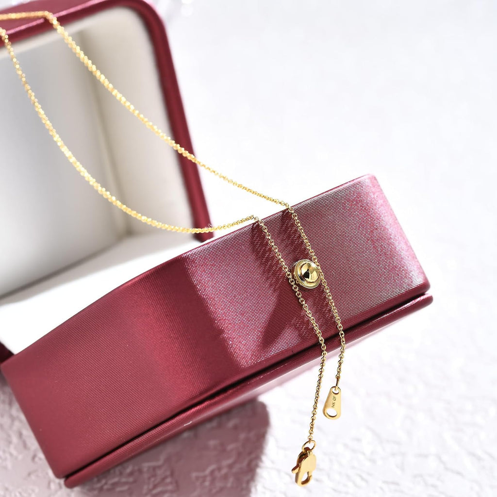 1mm Gold Box Chain Necklace 14K Gold Cable Link Chains for Women and Men Dainty Non-tarnish Necklaces Unisex Gold Jewelry Gifts Sweat Proof and Fade Resistant Lifetime Quality